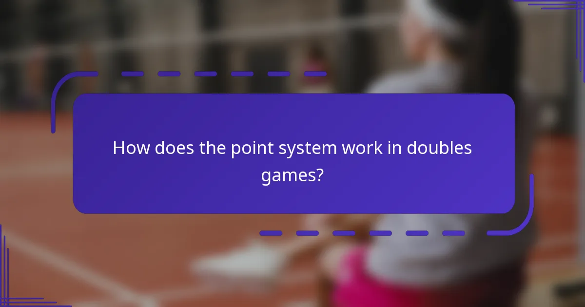 ¿Cómo funciona el sistema de puntos en juegos de dobles?