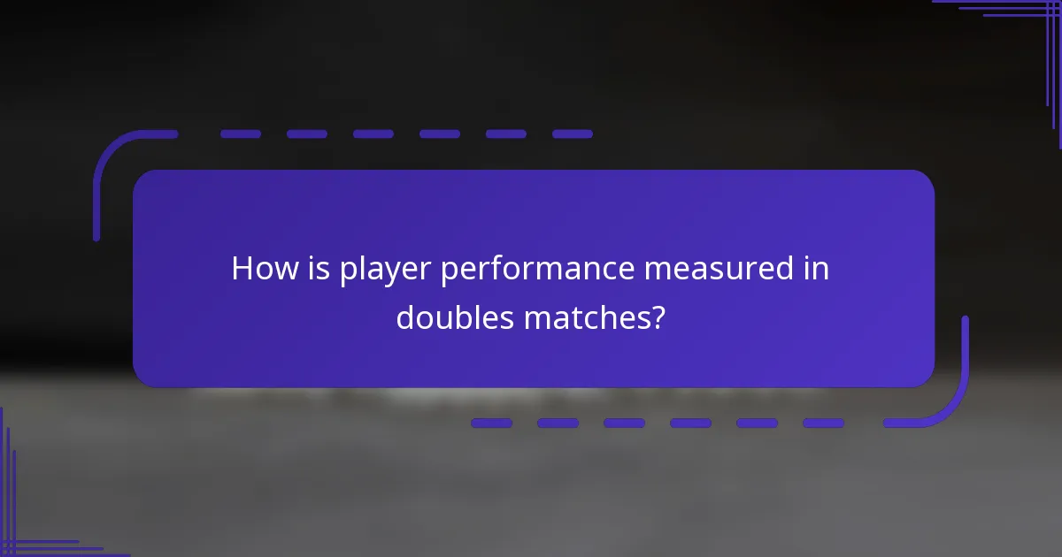 ¿Cómo se mide el rendimiento de los jugadores en los partidos de dobles?