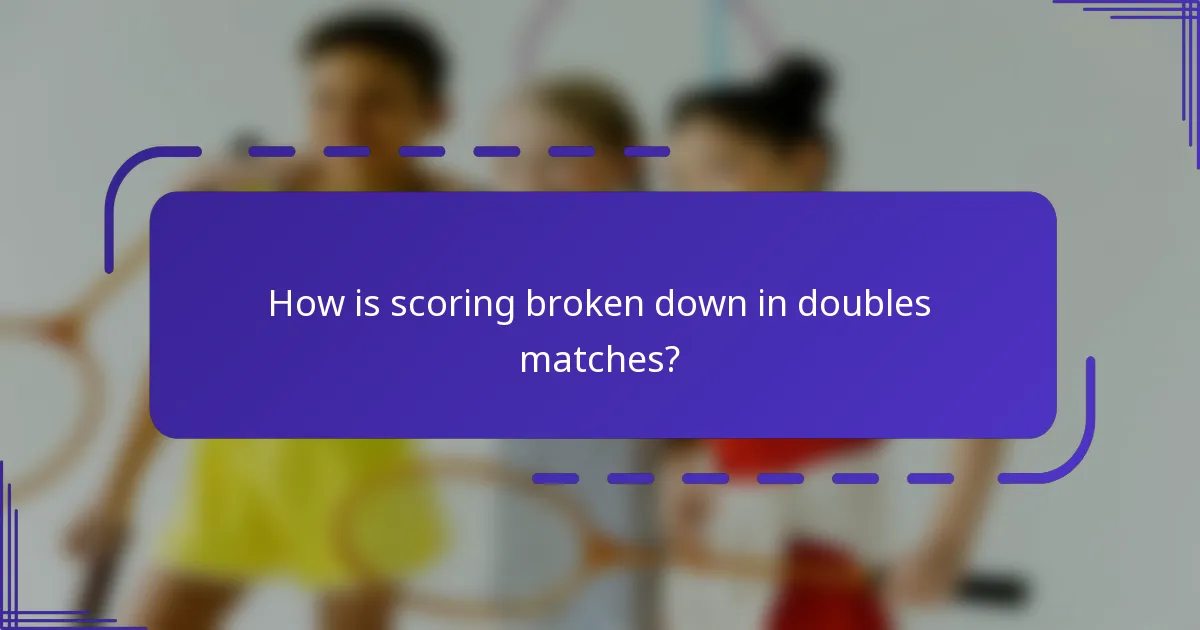 ¿Cómo se desglosa la puntuación en los partidos de dobles?