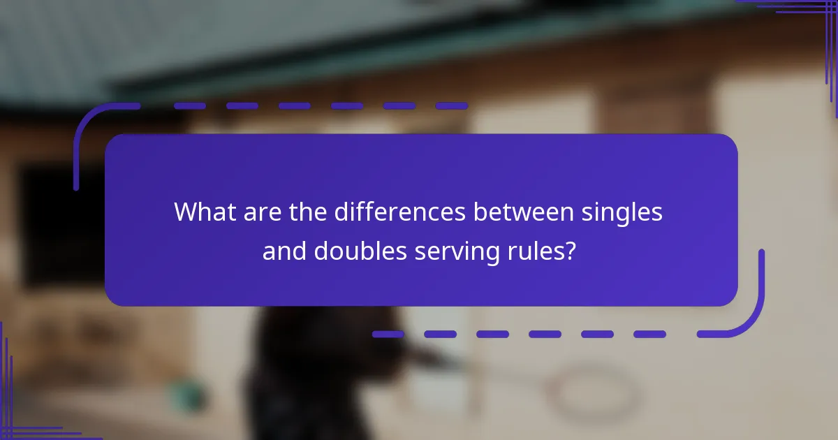 ¿Cuáles son las diferencias entre las reglas de servicio en individuales y dobles?
